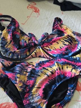 VENUS Multicolor Tie-Dye Bikini - Pink, Yellow, Blue, Black